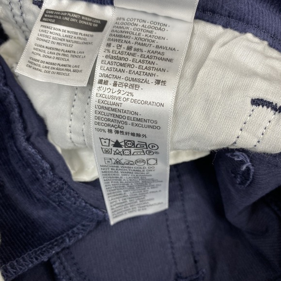 Levis 724 Corduroy Pants Womens Sz 27X30 Navy High Rise Slim Straight White Tab - Picture 13 of 14